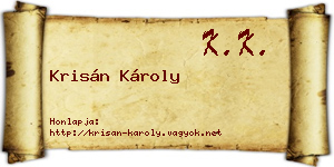 Krisán Károly névjegykártya